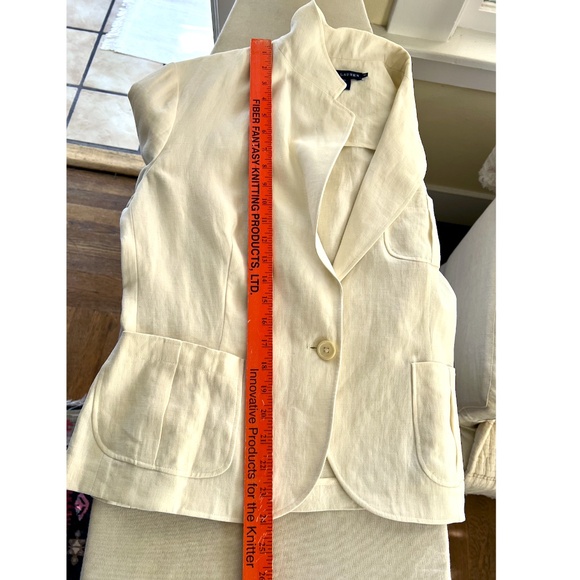 RALPH LAUREN BLUE LABEL Ivory Linen Single Button Blazer - Made In Italy - 12 - Picture 12 of 13